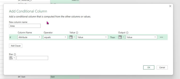Conditional column box in Power Query
